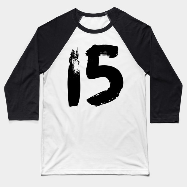 Number 15 Baseball T-Shirt by Erena Samohai